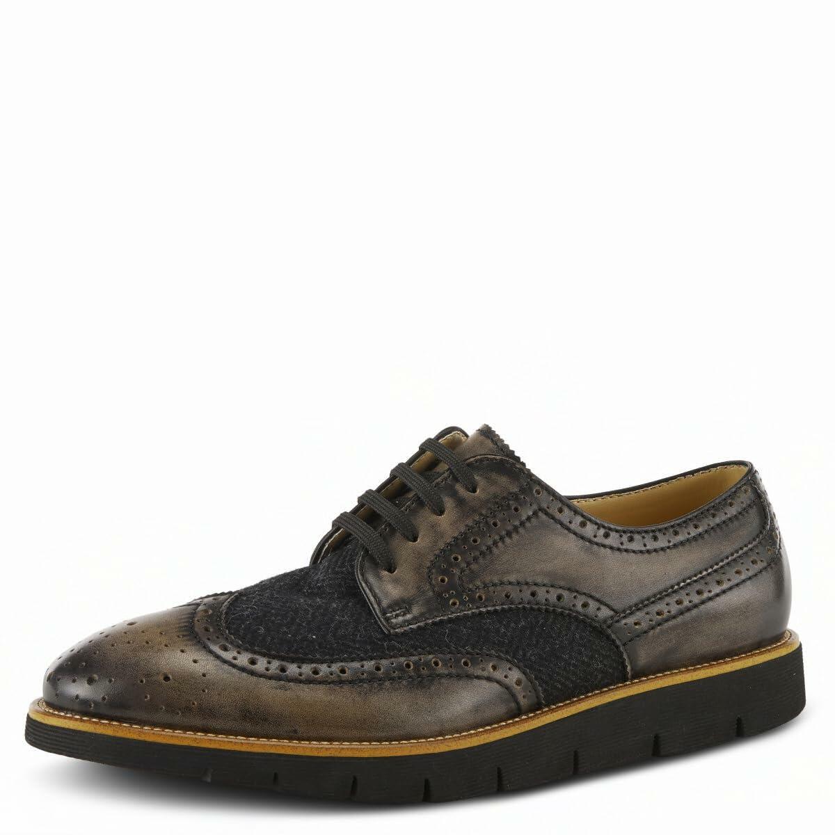 Spring Step L'Artiste Beaufort Oxford Shoes for Men - Leather Shoes with Lace-Up Closure - Mens Shoes for Casual Outdoor Walking - Black EU 45 / US 11.5