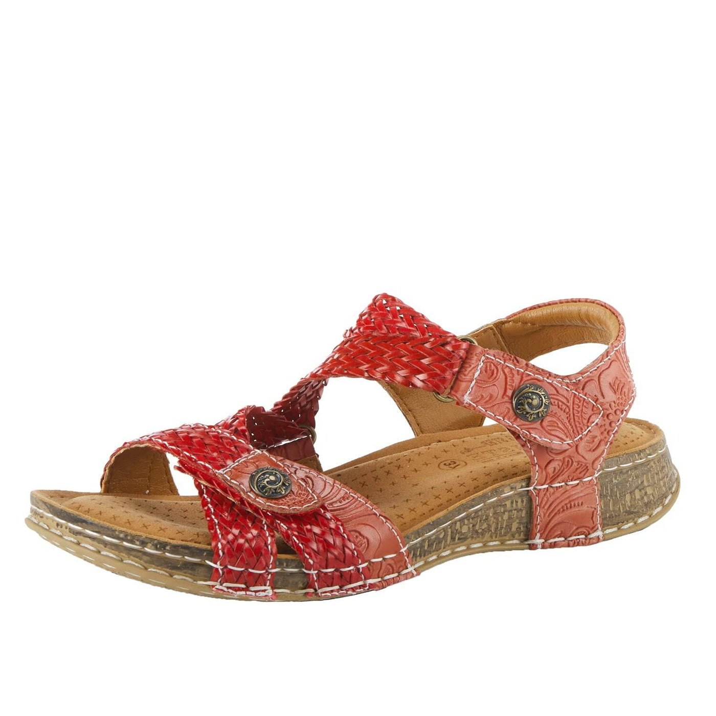 Spring Step L'Artiste Women's Atira Ankle Strap Sandal Red EU 41 / US 9.5-10