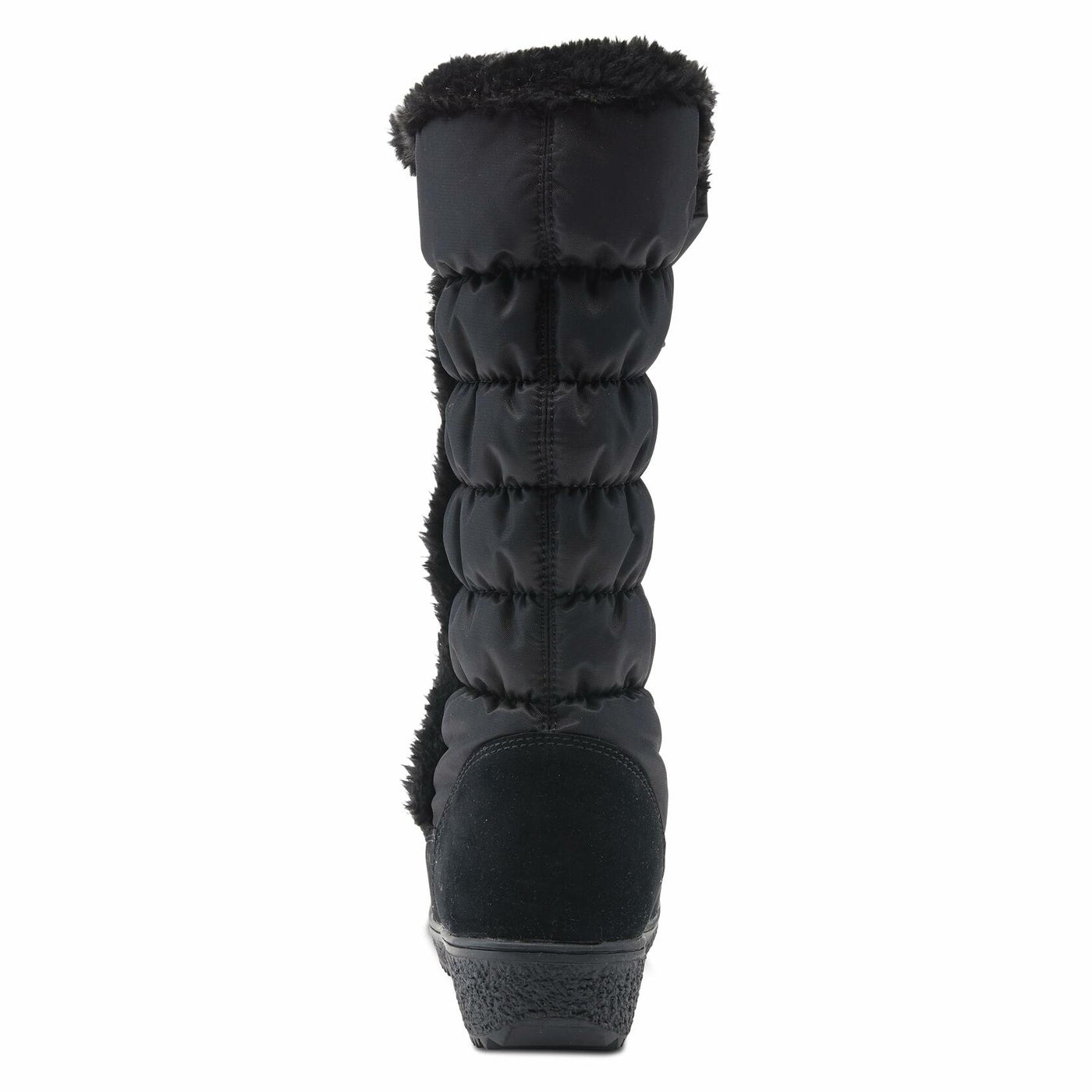 Flexus Spring Step Citywalk Tall Waterproof Winter Boots for Women - Ladies Snow Boots with Cozy Nylon & Faux Fur Lining - Women's Mid-Calf Boots with Zipper Closure - Black US 6.5-7