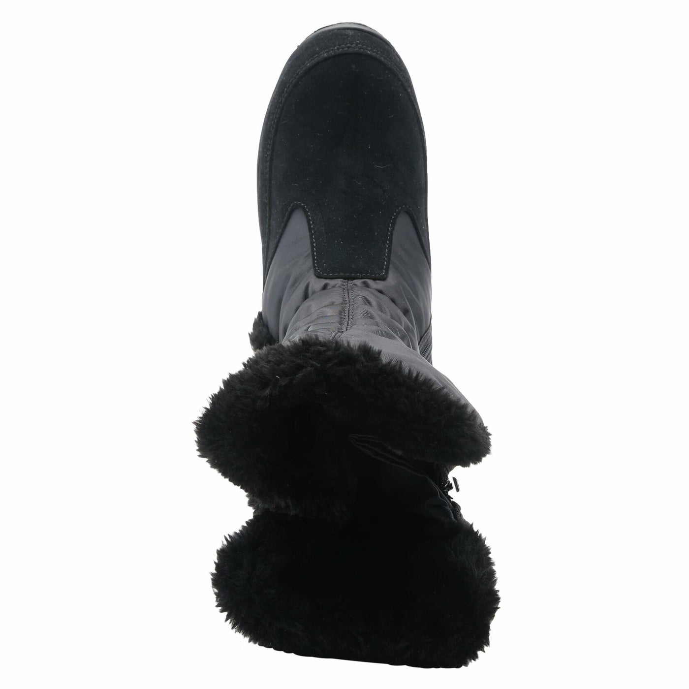 Flexus Spring Step Citywalk Tall Waterproof Winter Boots for Women - Ladies Snow Boots with Cozy Nylon & Faux Fur Lining - Women's Mid-Calf Boots with Zipper Closure - Black US 6.5-7