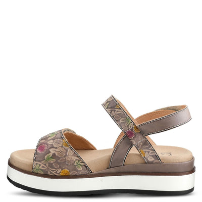 Spring Step L'Artiste Women's Clara Ankle Strap Sandal Grey Multi EU 37 / US 6.5-7