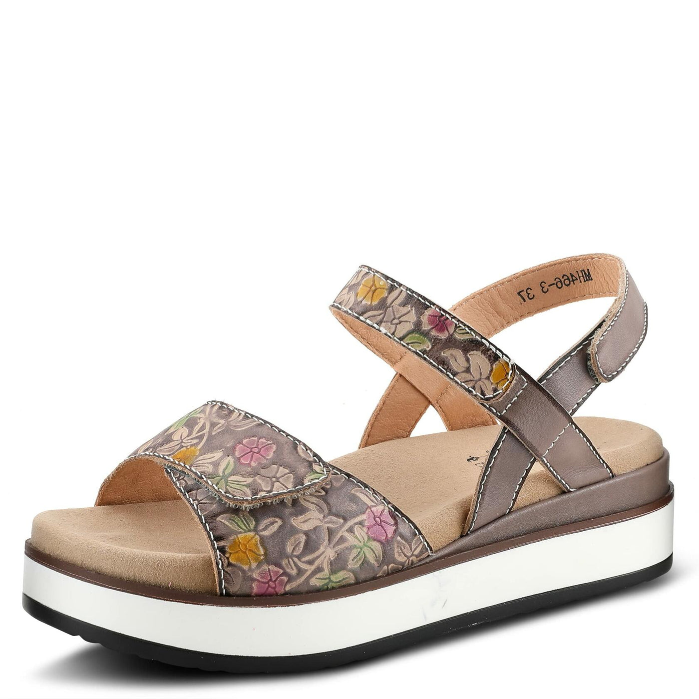 Spring Step L'Artiste Women's Clara Ankle Strap Sandal Grey Multi EU 38 / US 7.5-8