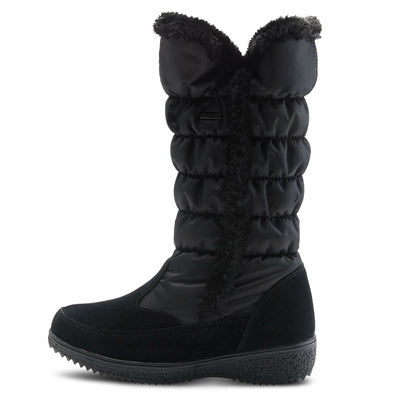 Flexus Spring Step Citywalk Tall Waterproof Winter Boots for Women - Ladies Snow Boots with Cozy Nylon & Faux Fur Lining - Women's Mid-Calf Boots with Zipper Closure - Black US 6.5-7