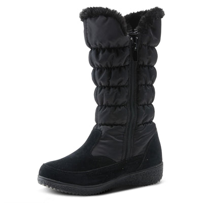Flexus Spring Step Citywalk Tall Waterproof Winter Boots for Women - Ladies Snow Boots with Cozy Nylon & Faux Fur Lining - Women's Mid-Calf Boots with Zipper Closure - Black US 6.5-7