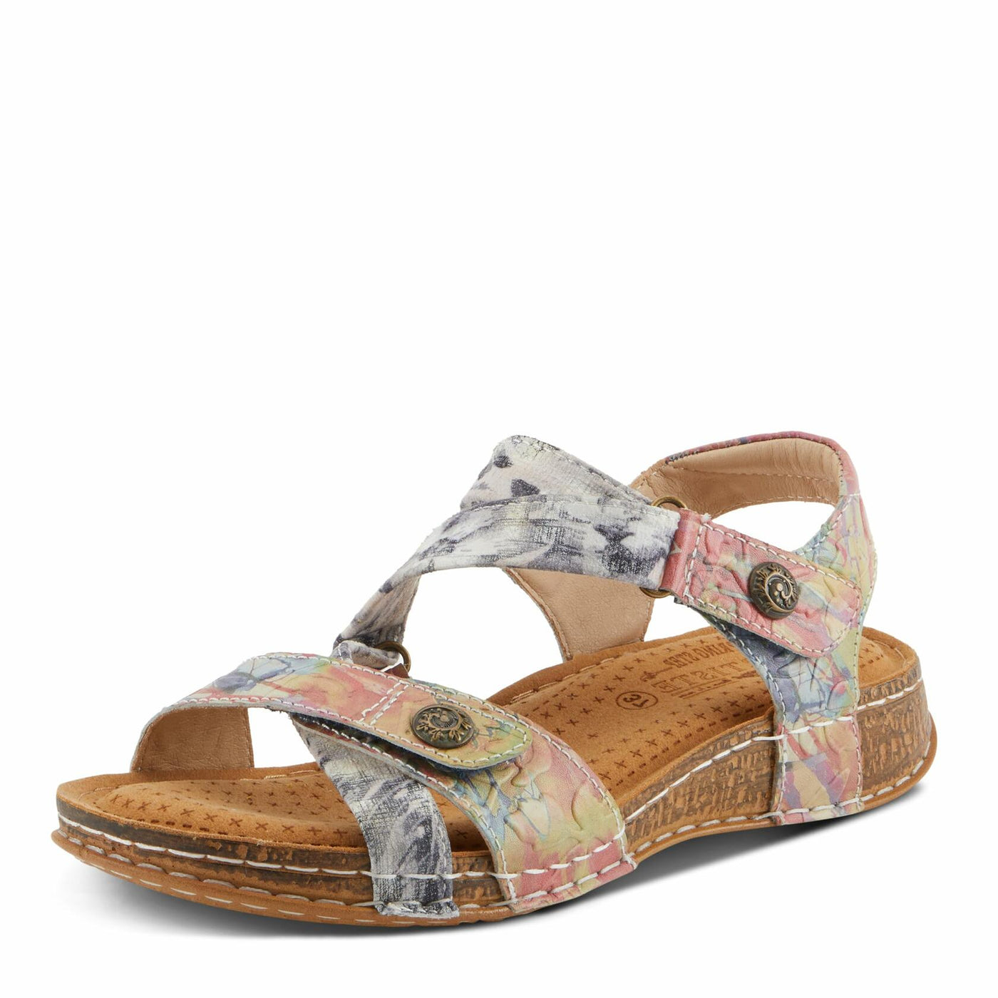 Spring Step L'Artiste Women's COLLETTE Energetic Comfort Sandals | Stylish Asymmetrical Design Ice Multi EU 39 / US 8.5