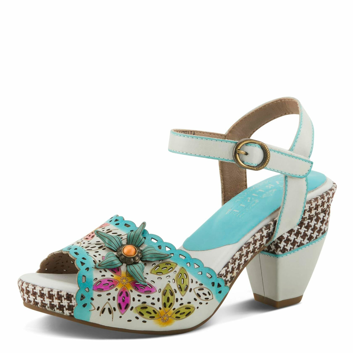 L'Artiste by Spring Step Women's Miabella Sandal, White Multi, 6.5-7