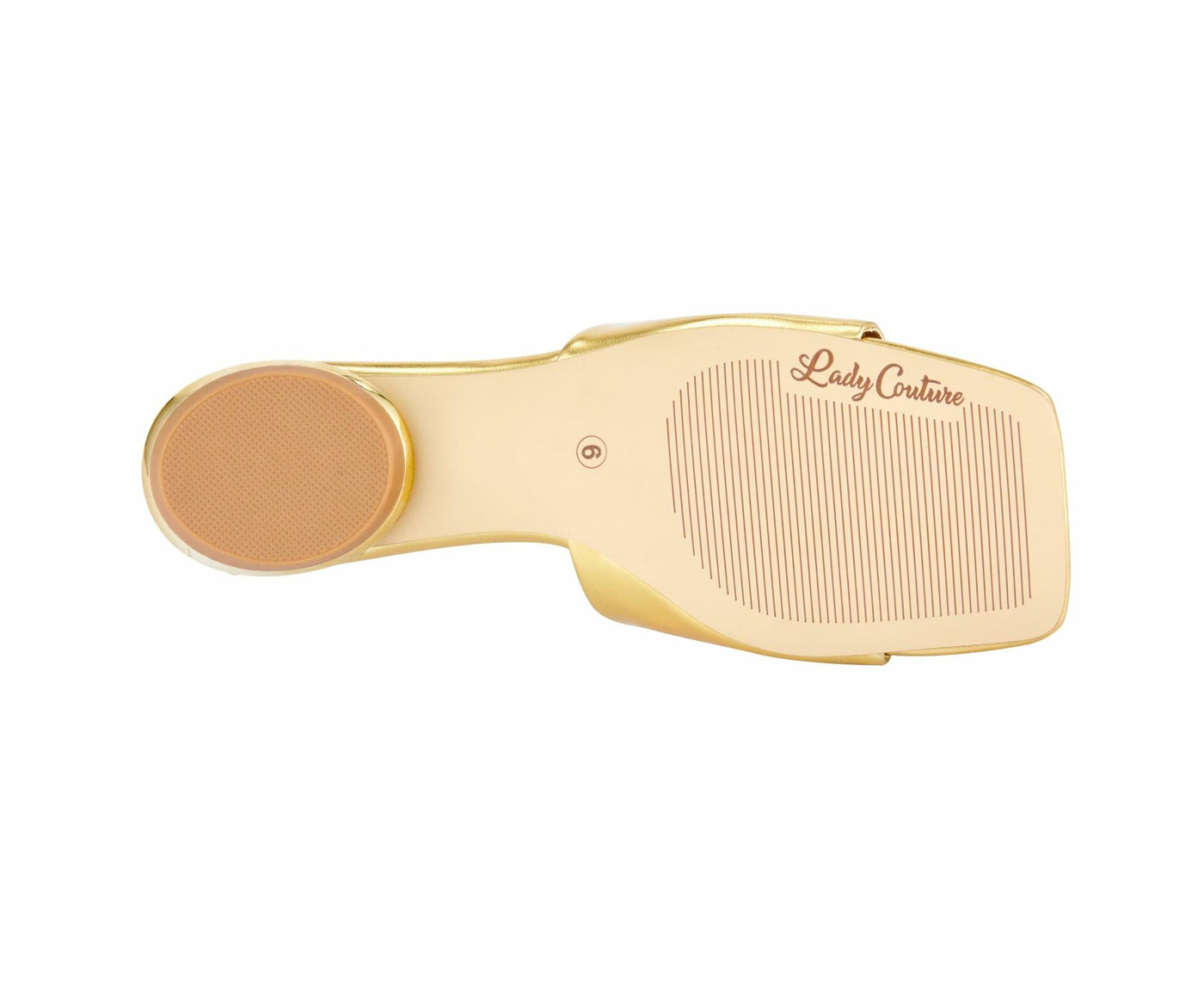 Lady Couture Amore Metallic Jewel Slide, Gold, 7