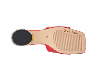 Lady Couture Amore Metallic Jewel Slide, Red, 7