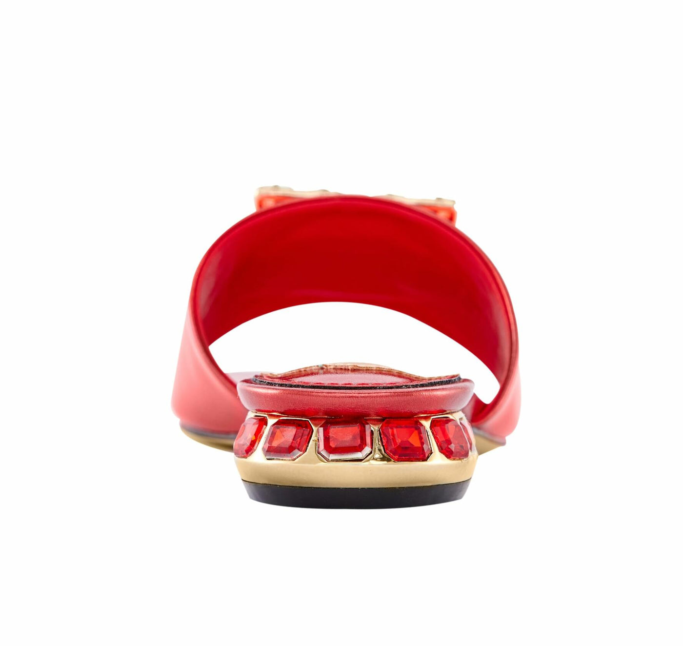 Lady Couture Amore Metallic Jewel Slide, Red, 7