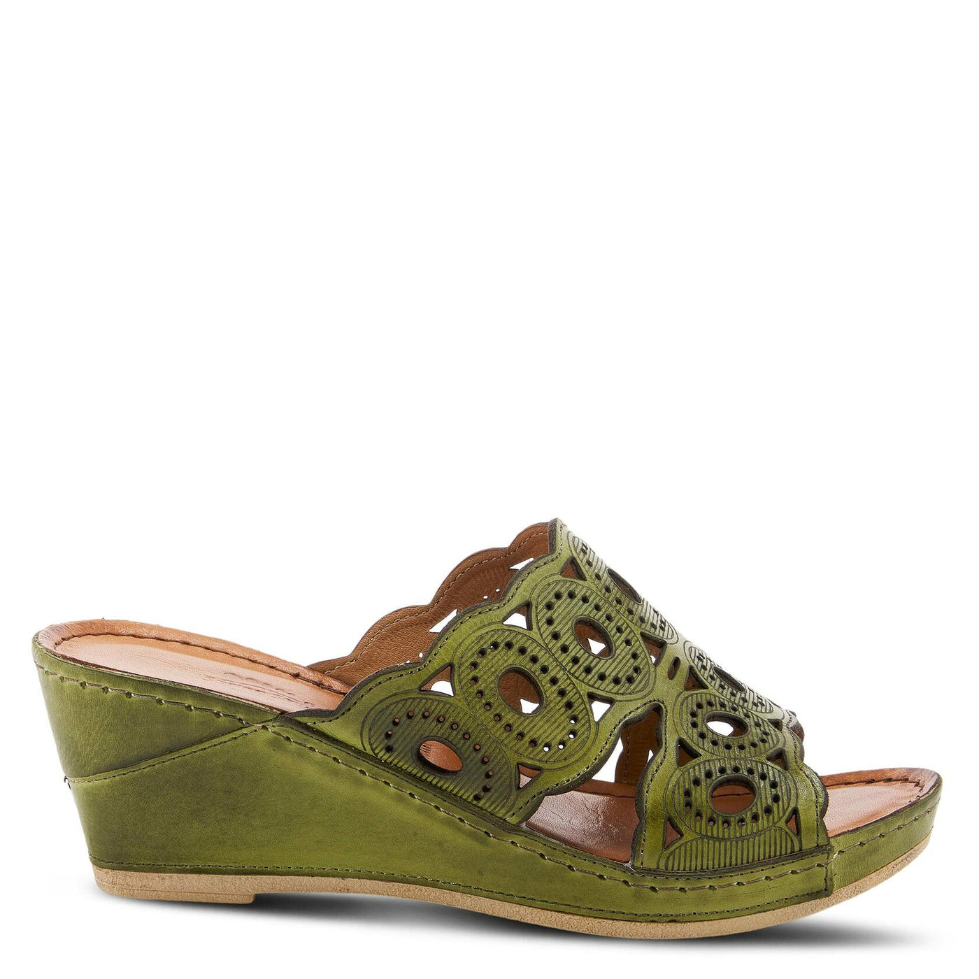 Spring Step Women's Labarnas Slide Sandal Green EU 38 / US 7.5-8