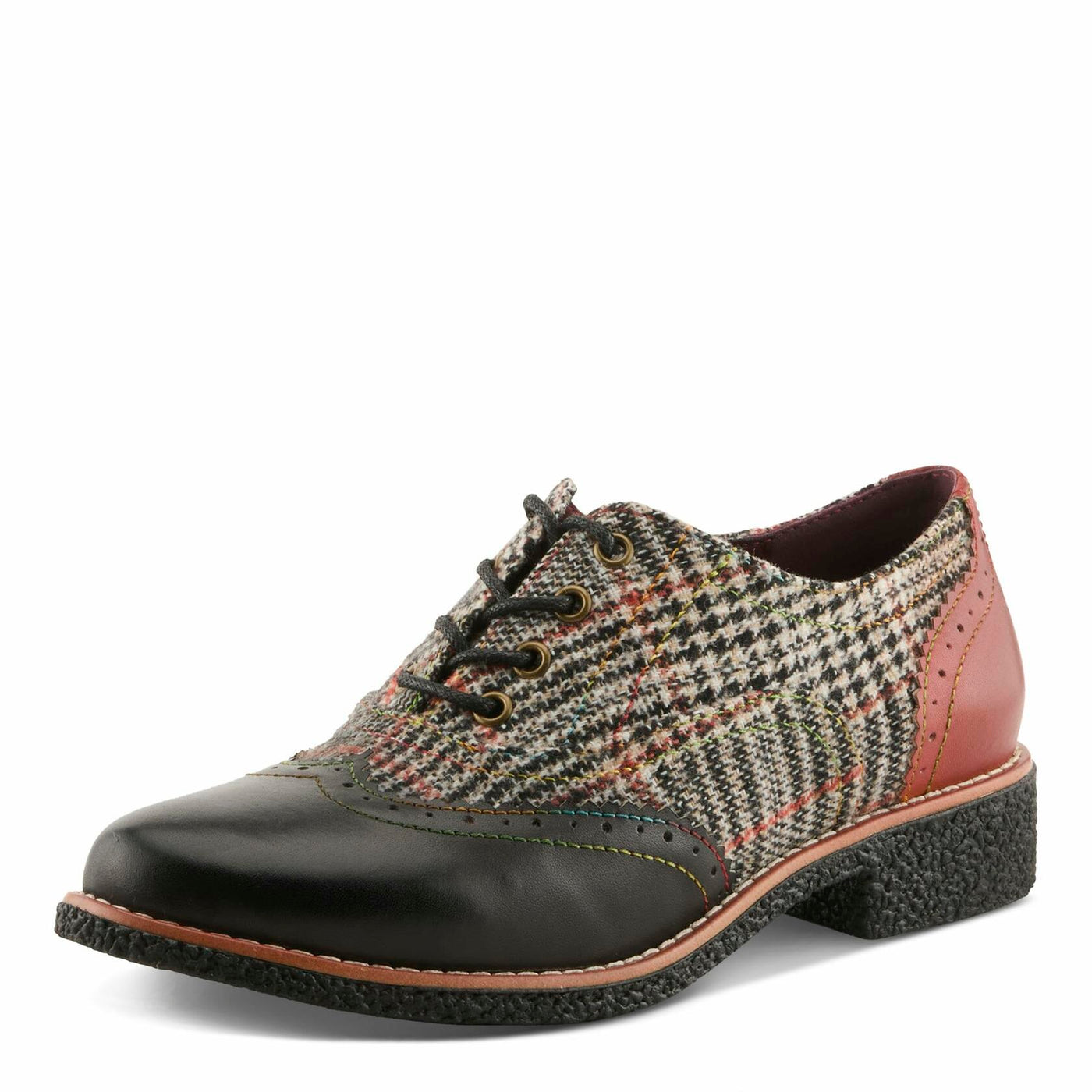 L’Artiste by Spring Step Women MUGGIASTI Oxford Flat, Black Multi, 7.5-8 M US