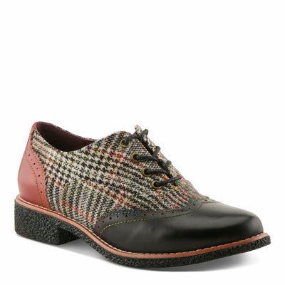 L’Artiste by Spring Step Women MUGGIASTI Oxford Flat, Black Multi, 6.5-7 M US