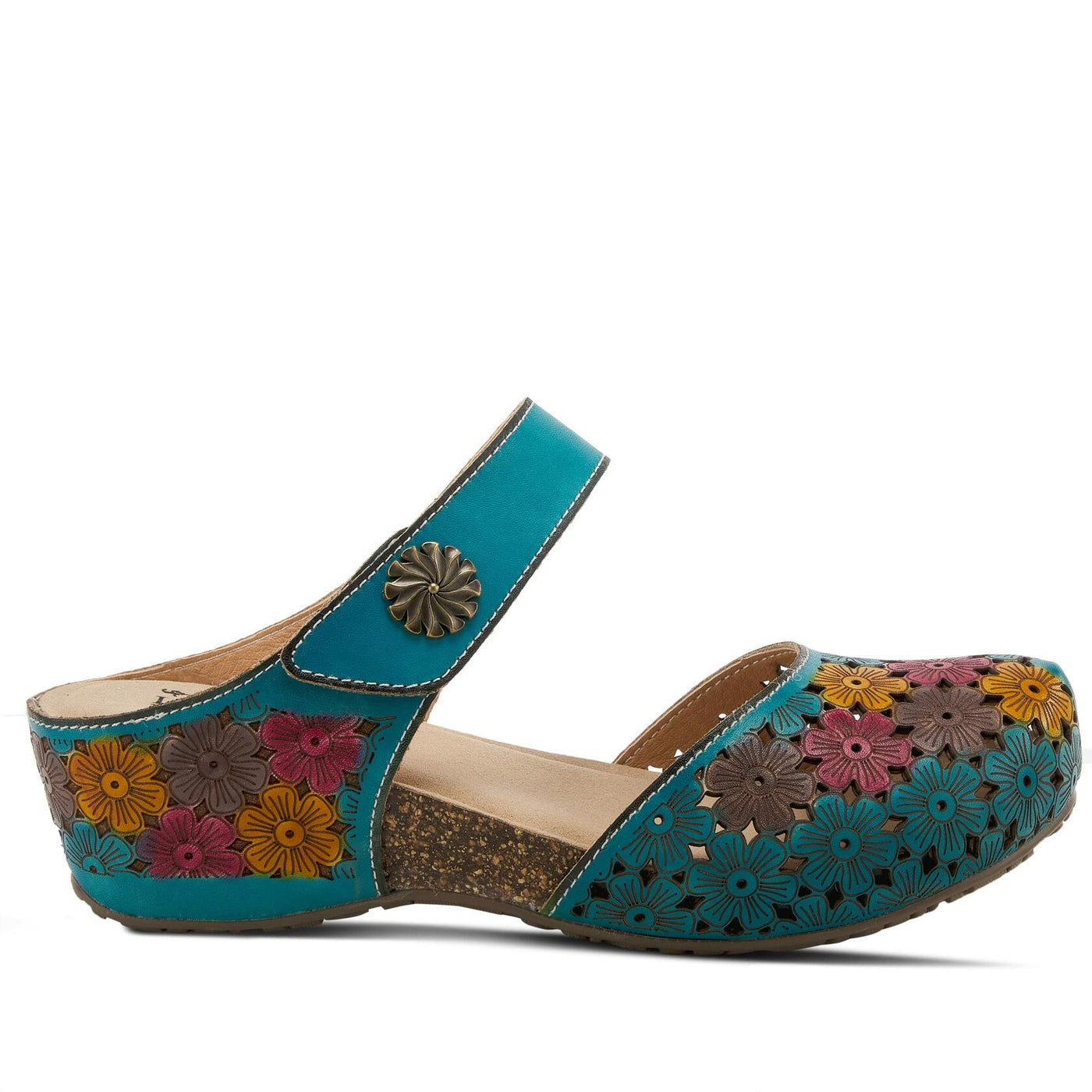L'Artiste by Spring Step Spikey Turquoise Multi EU 38 (US Women's 7.5-8) M