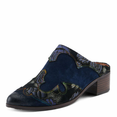 Spring Step L'Artiste Ladyslide-Shine Women's Floral Glitter Slide - Bold Western-Glam Style, Comfortable Statement Shoes Navy Multi EU 40 / US 9