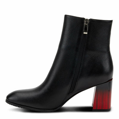 Azura Spring Step Fabulosa V Collar Ankle Boots for Women - Premium Leather Women's Chelsea Boots with Side Zippers - Black EU 38 / US 7.5-8