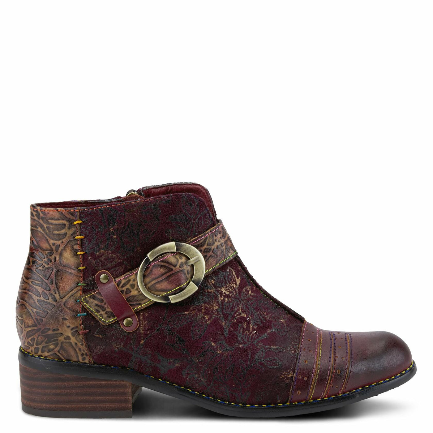 Spring Step L'Artiste Women's Georgiana Leather Combo Bootie Purple Multi EU 39 / US 8.5