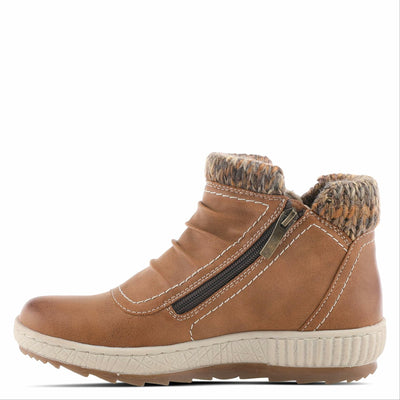 Spring Step Relife Cleora Boots for Women - Ladies Ankle Boots with Dual Full Length Zippers - Waterproof Womens Boots for Outdoor - Medium Brown EU 36 / US 5.5-6