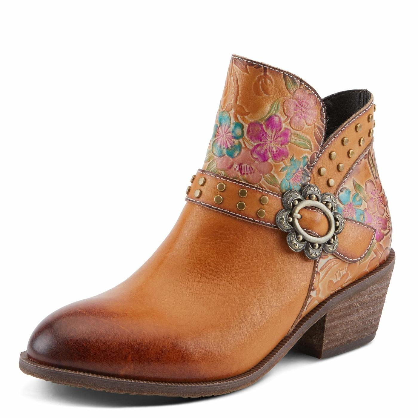 Spring Step L'Artiste Daintylady Women's Floral Bootie - Delicate Details, Feminine & Stylish Ankle Boots Camel Multi EU 39 / US 8.5