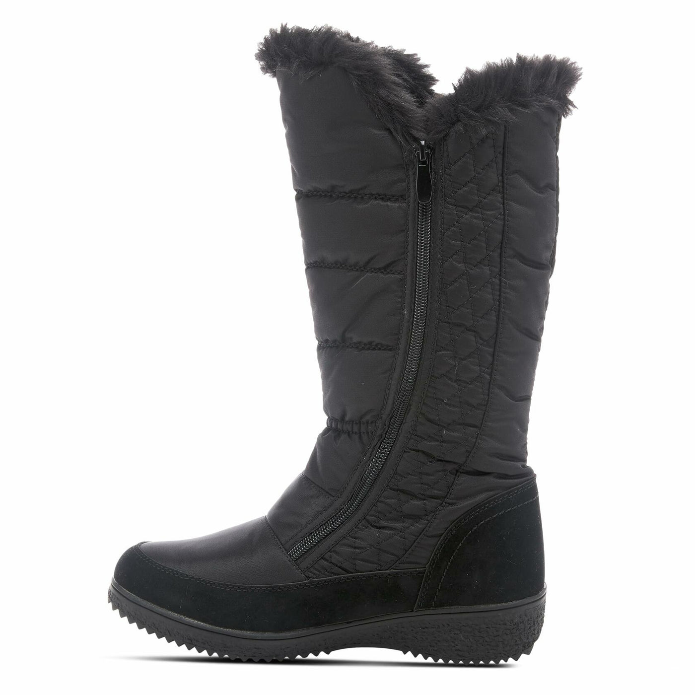 Spring Step Flexus Mireya Tall Boots for Women - Waterproof Nylon Women's Snow Boots - Faux Fur Winter Boots with Side Zipper - Black EU 39 / US 8.5