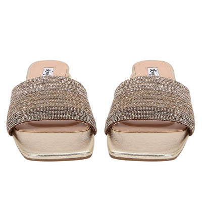 Lady Couture AMAZING Multi Color Straps Slide, Gold Multi, 7