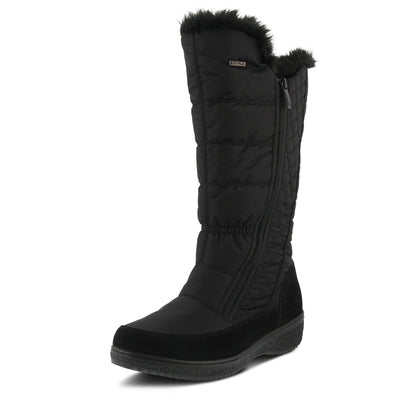 Spring Step Flexus Mireya Tall Boots for Women - Waterproof Nylon Women's Snow Boots - Faux Fur Winter Boots with Side Zipper - Black EU 38 / US 7.5-8