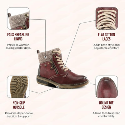 Spring Step Relife Khazera Ankle Boots for Women - Ladies Boots With Full Length Zipper Closure - Waterproof Western Womens Boots for Outdoor