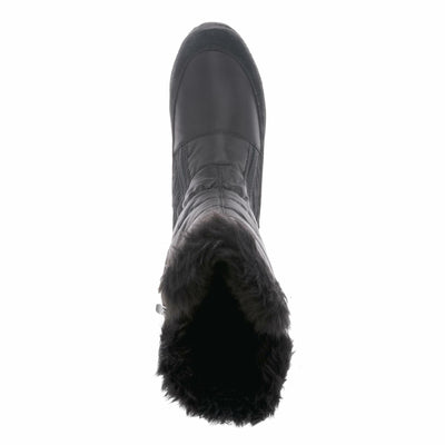 Spring Step Flexus Mireya Tall Boots for Women - Waterproof Nylon Women's Snow Boots - Faux Fur Winter Boots with Side Zipper - Black EU 38 / US 7.5-8