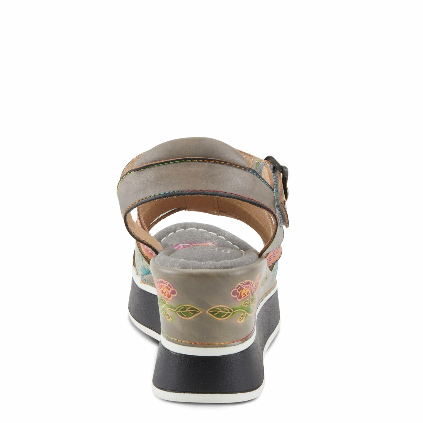 Spring Step L'Artiste Women's FloralBloom - Hand-Painted Lightweight Athleisure Sandals Grey Multi EU 42 / US 10.5-11