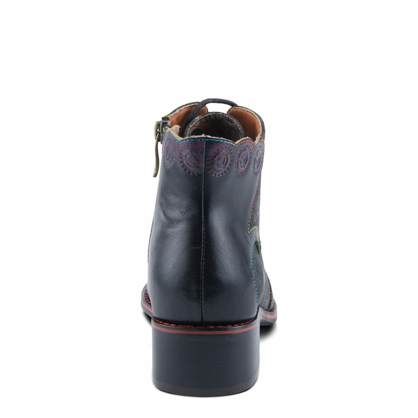 Spring Step L'Artiste Xenia Women's Lace-Up Oxford Bootie - Classic Menswear with Floral Print Shaft Black Multi EU 37 / US 6.5-7