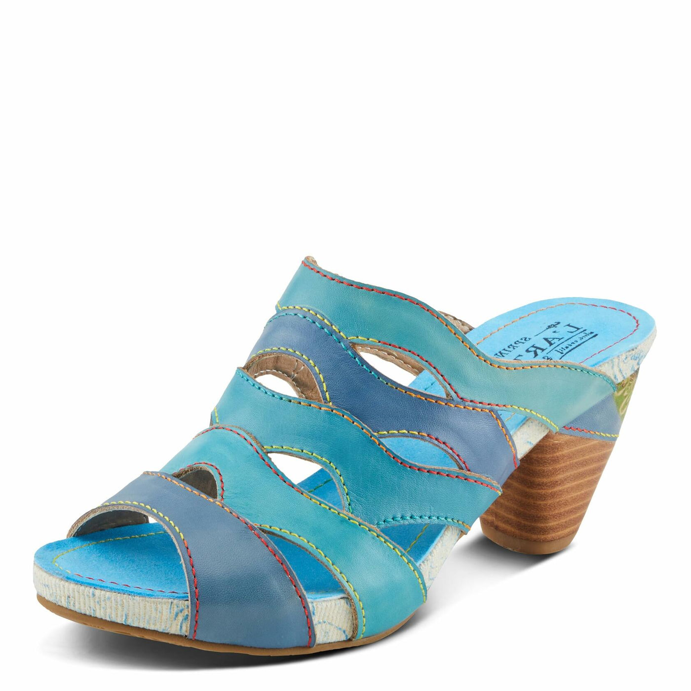 L'Artiste by Spring Step Women's Pita Sandal, Turquoise Multi, 8.5