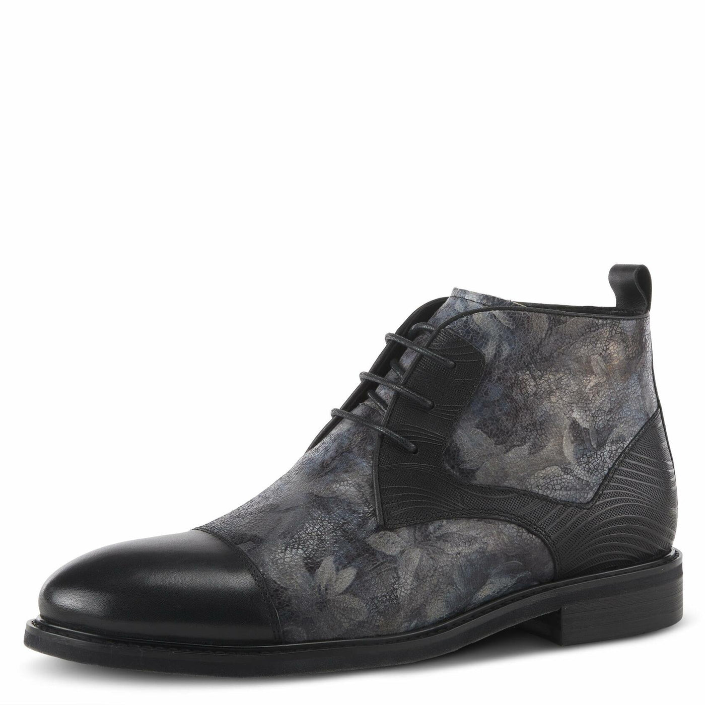 Spring Step L'Artiste Balvin Booties for Men - Cap-Toe Dress Shoe with Lace-up Closure - Comfortable Mens Shoes for Outdoor Walking - Black Multi EU 44 / US 10.5-11