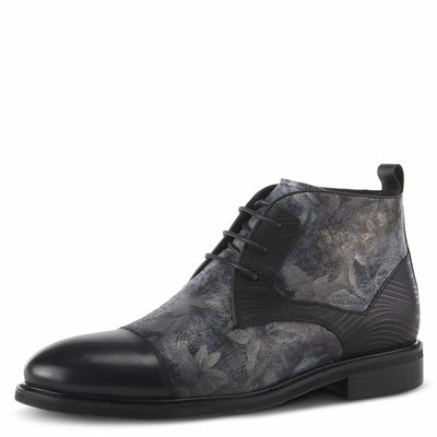 Spring Step L'Artiste Balvin Booties for Men - Cap-Toe Dress Shoe with Lace-up Closure - Comfortable Mens Shoes for Outdoor Walking - Black Multi EU 44 / US 10.5-11