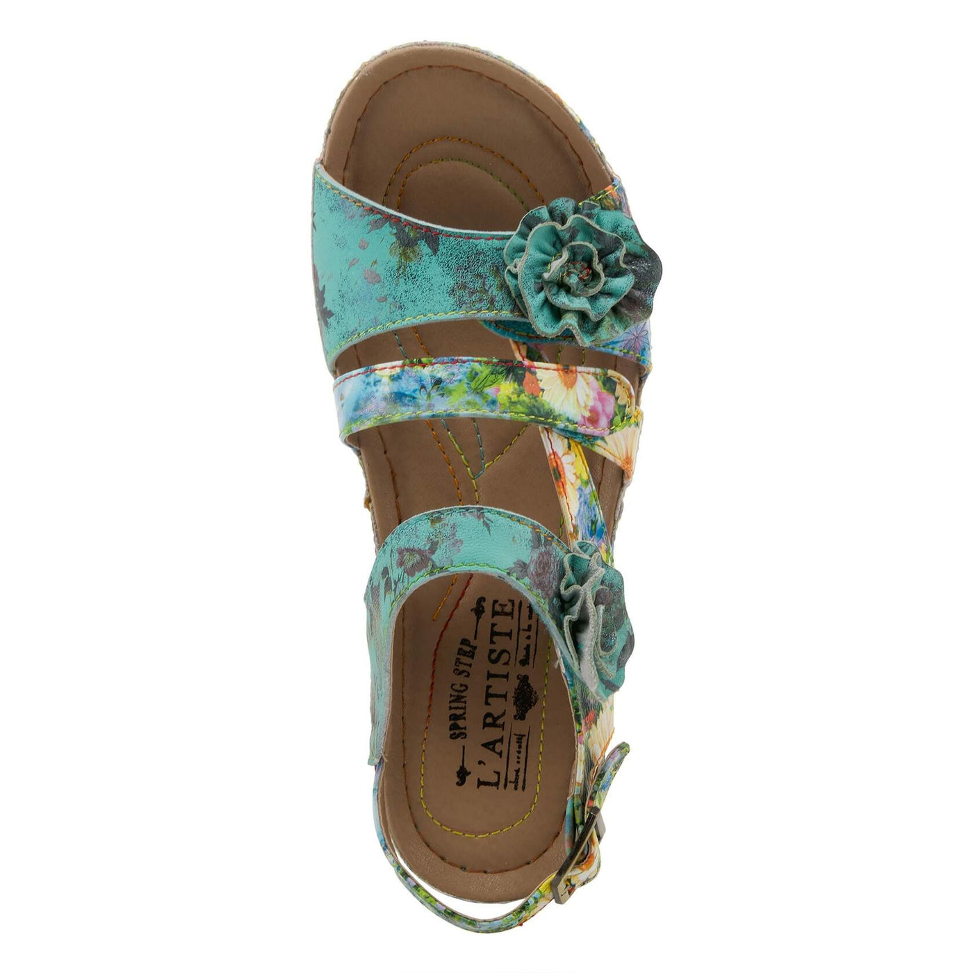 Spring Step L'Artiste Women's Joelina-Dazi Ankle Strap Sandal Turquoise Multi EU 41 / US 9.5-10
