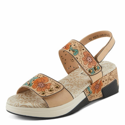 Spring Step L'Artiste Women's CAITLINA - Hand-Painted Floral Athleisure Sandals for Women Beige Multi EU 41 / US 9.5-10