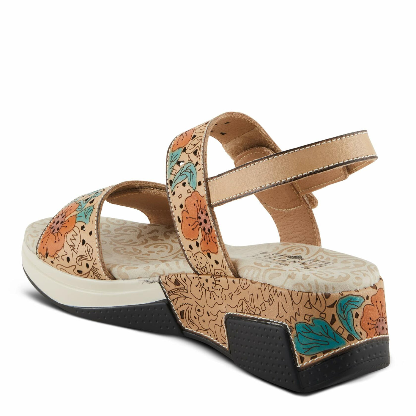 Spring Step L'Artiste Women's CAITLINA - Hand-Painted Floral Athleisure Sandals for Women Beige Multi EU 37 / US 6.5-7