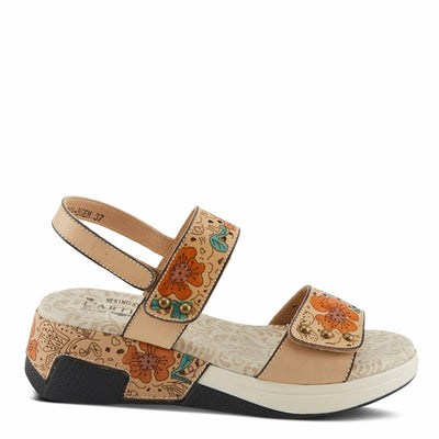 Spring Step L'Artiste Women's CAITLINA - Hand-Painted Floral Athleisure Sandals for Women Beige Multi EU 39 / US 8.5