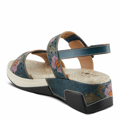 Spring Step L'Artiste Women's CAITLINA - Hand-Painted Floral Athleisure Sandals for Women Blue Multi EU 37 / US 6.5-7
