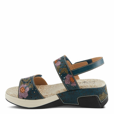 Spring Step L'Artiste Women's CAITLINA - Hand-Painted Floral Athleisure Sandals for Women Blue Multi EU 37 / US 6.5-7