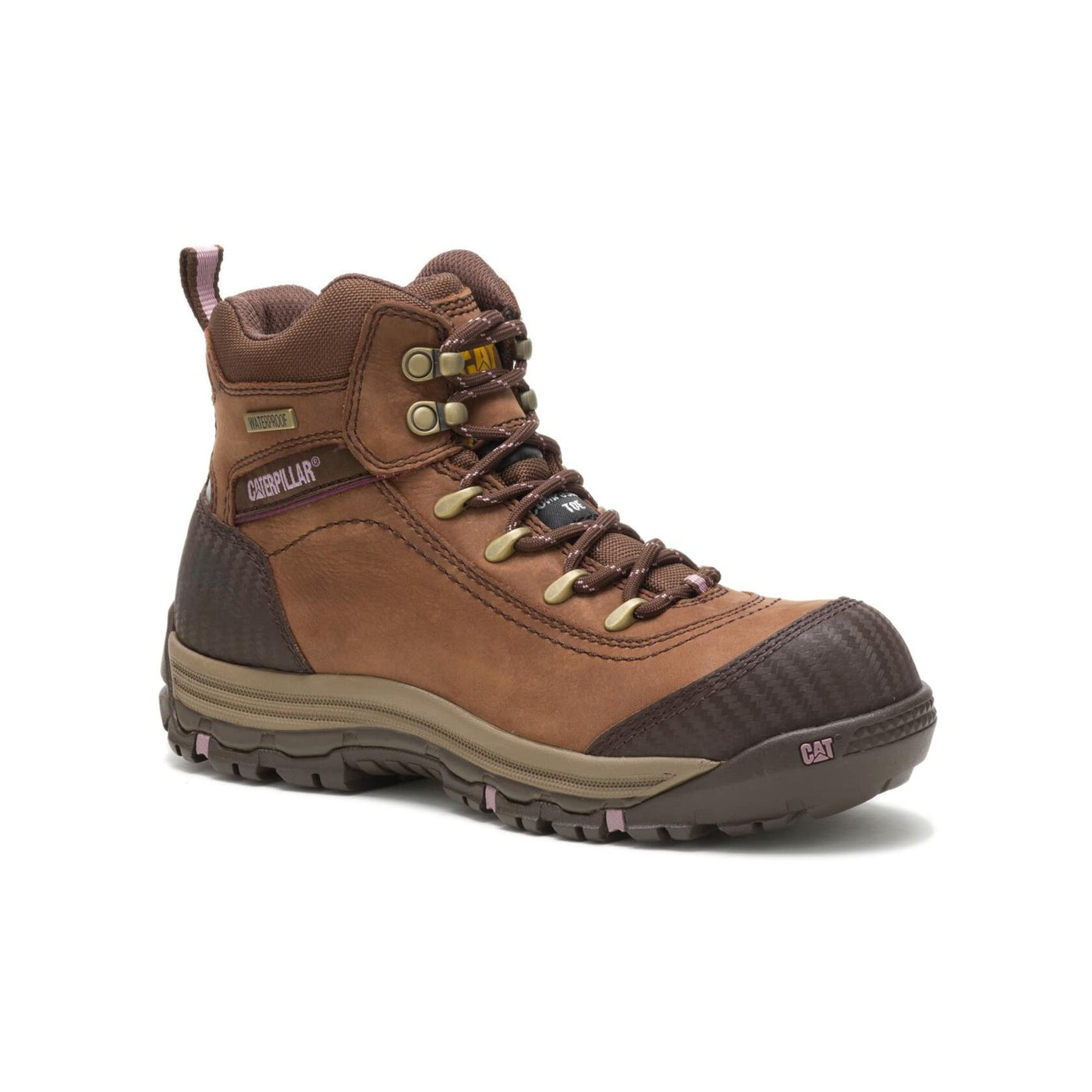 Cat Footwear Women's Ally 6" Waterproof Comp Toe Industrial and Construction Shoe, Brown, 8