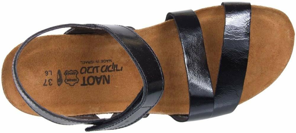 NAOT Footwear Women's Kayla Sandal Black Patent Leather 10-10.5 N-M US