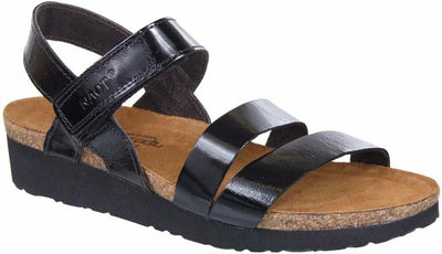 NAOT Footwear Women's Kayla Sandal Black Patent Leather 8-8.5 N-M US