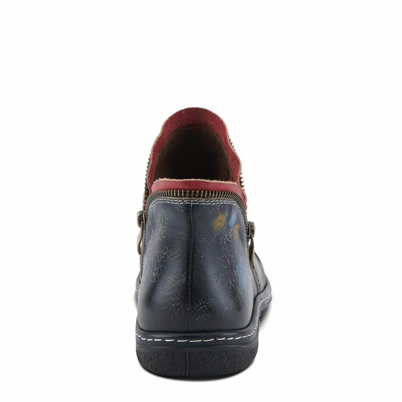 Spring Step L'Artiste Chesapeake Women's Floral Bootie - Painted Flowers, Burnished Leather, Bohemian Style Black EU 41 / US 9.5-10