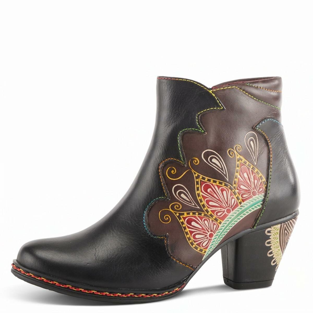 Spring Step L`Artiste Women's Zamihi Leather Bootie Black EU 43 / US 11.5-12