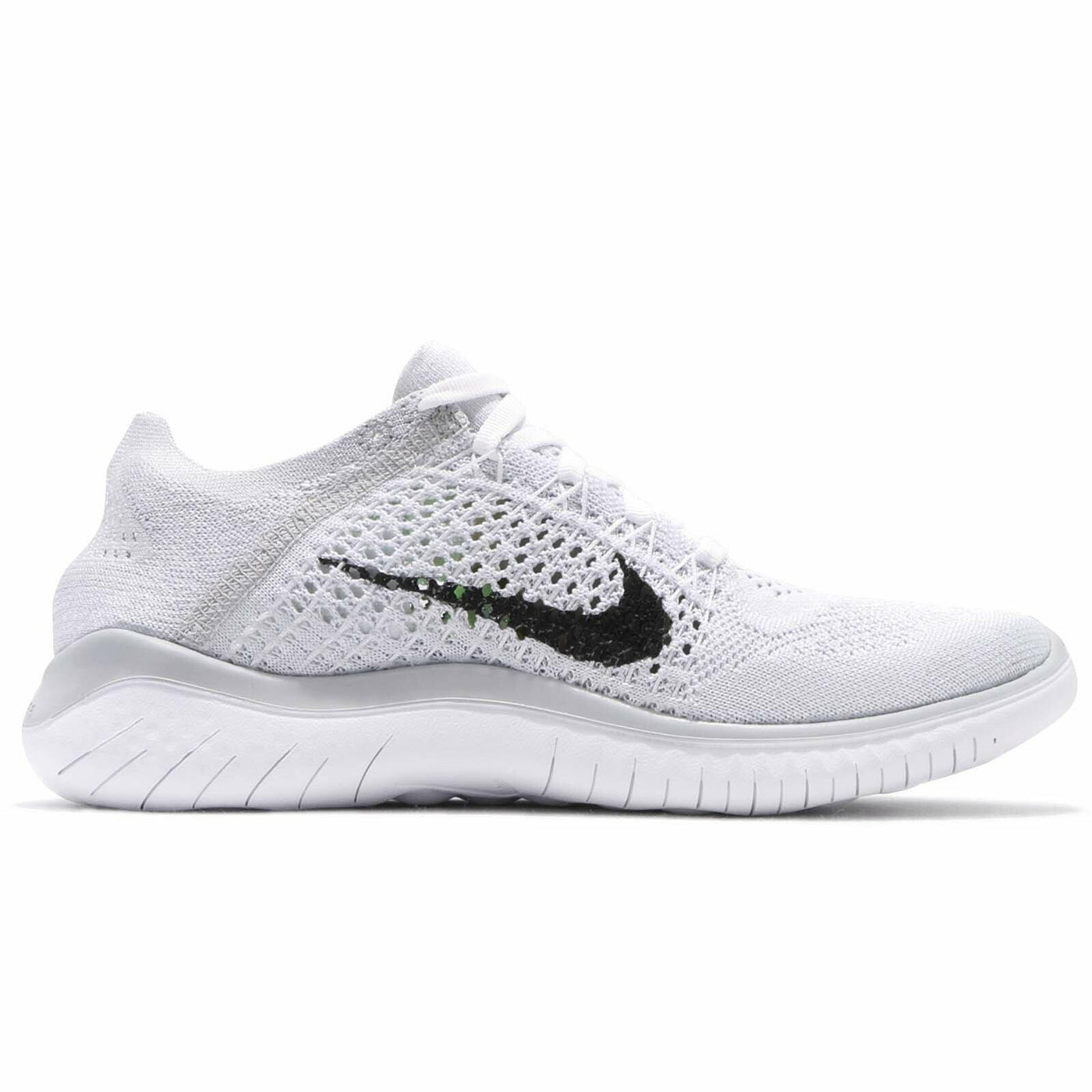 Nike Womens WMNS Free Rn Flyknit 2018 942839 100 - Size 7.5W White/Black