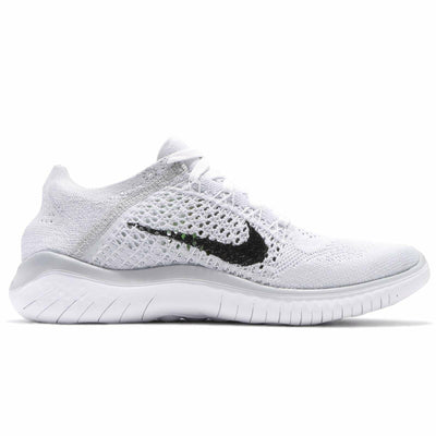Nike Womens WMNS Free Rn Flyknit 2018 942839 100 - Size 7.5W White/Black