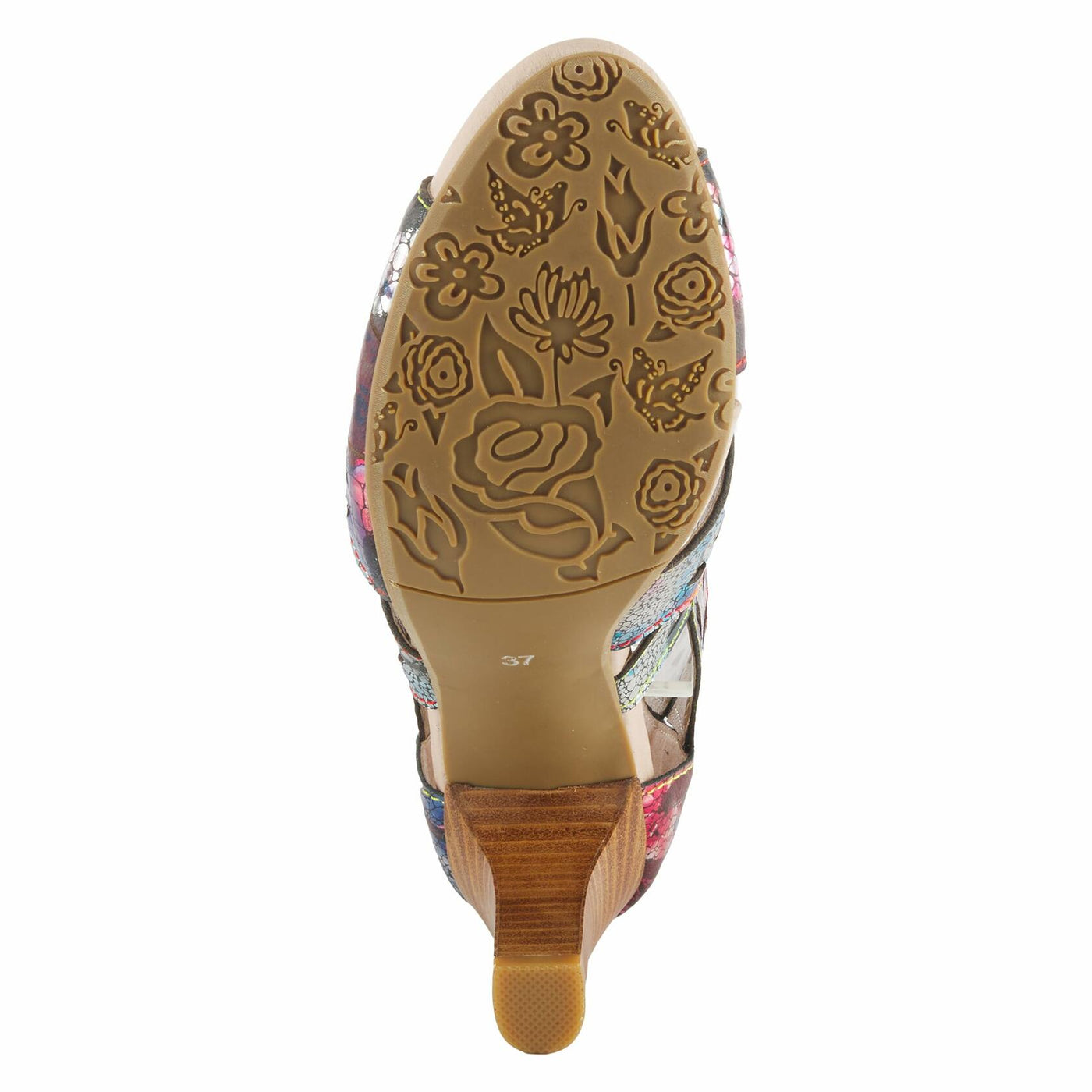 Spring Step L'Artiste Women's AMORA Closed Back Heeled Summer Bootie Fuchsia Multi Met EU 35 / US 5