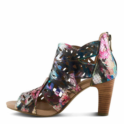 Spring Step L'Artiste Women's AMORA Closed Back Heeled Summer Bootie Fuchsia Multi Met EU 38 / US 7.5-8