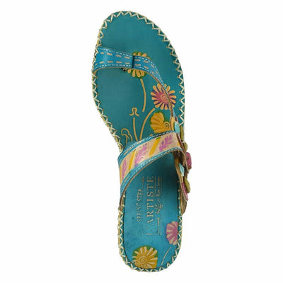 Spring Step L`Artiste Women's Santorini Slide Sandal Turquoise EU 39 / US 8.5
