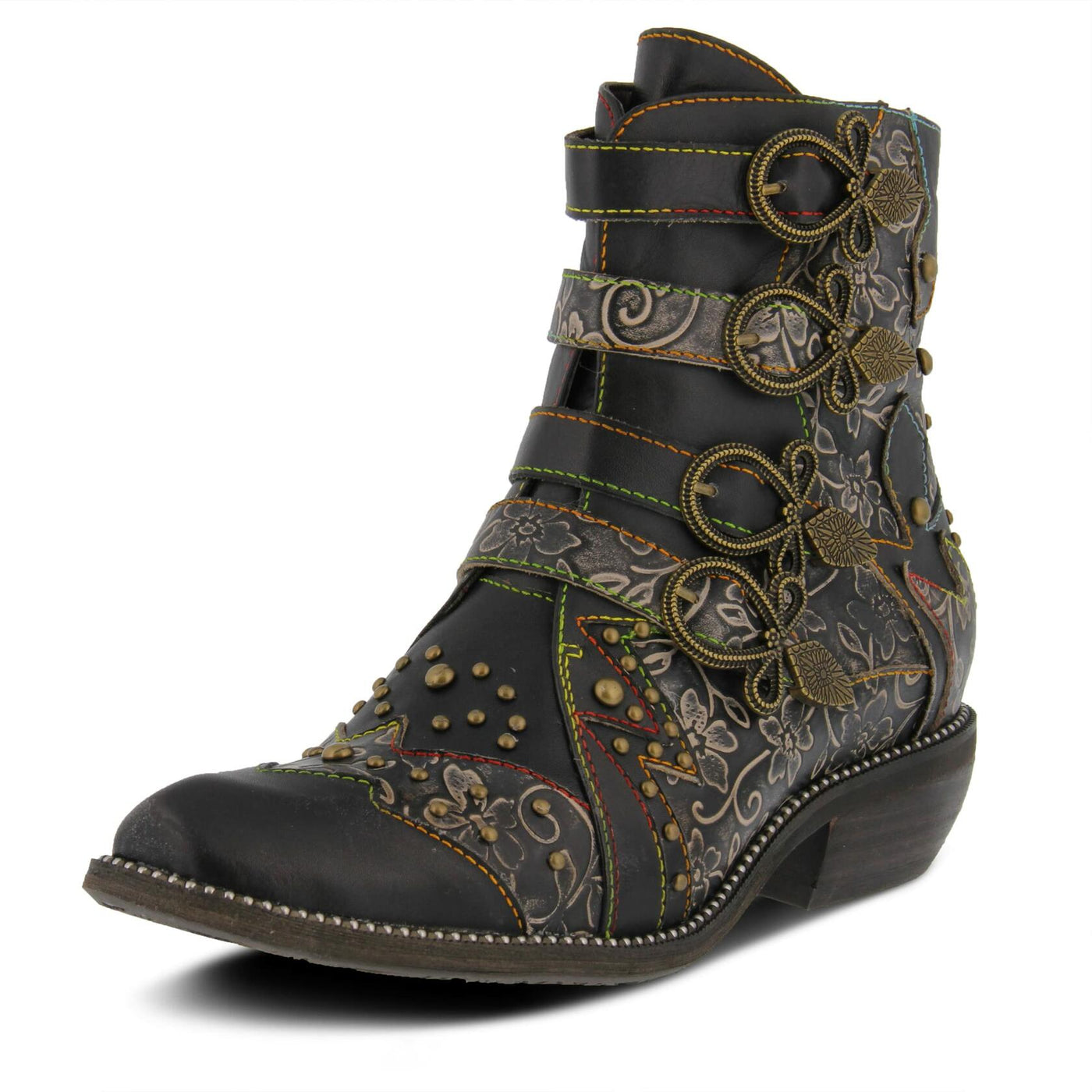 Spring Step L'Artiste Rodeha Booties for women - Women's Ankle Boots with Zipper Closure - Ladies Boots with Western Style Pointed Toe Silhouette - Black EU 42 / US 10.5-11
