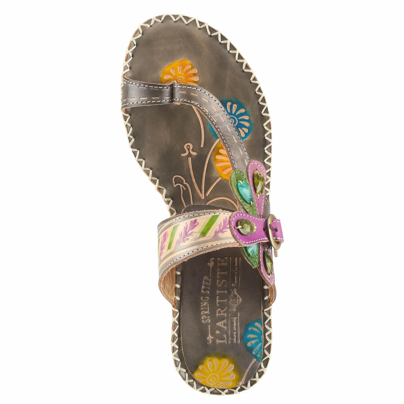 Spring Step L`Artiste Women's Santorini Slide Sandal Gray EU 35 / US 5
